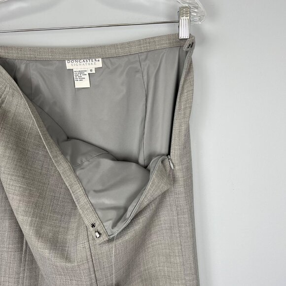 Doncaster Signature Womens Gray Pencil Skirt Virgin Wool Stretch size 12 - Picture 8 of 12